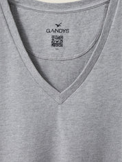 Grey Marl Women's V Neck Tee