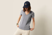 Grey Marl Women's V Neck Tee