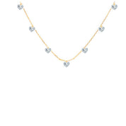 Rising Star Heart Diamond Station Necklace