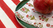 Broad Stripe Cloth 170 X 300 Cms Table Cloth Cotton Coral Red M/L