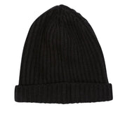 100% Cashmere Ribbed Beanie