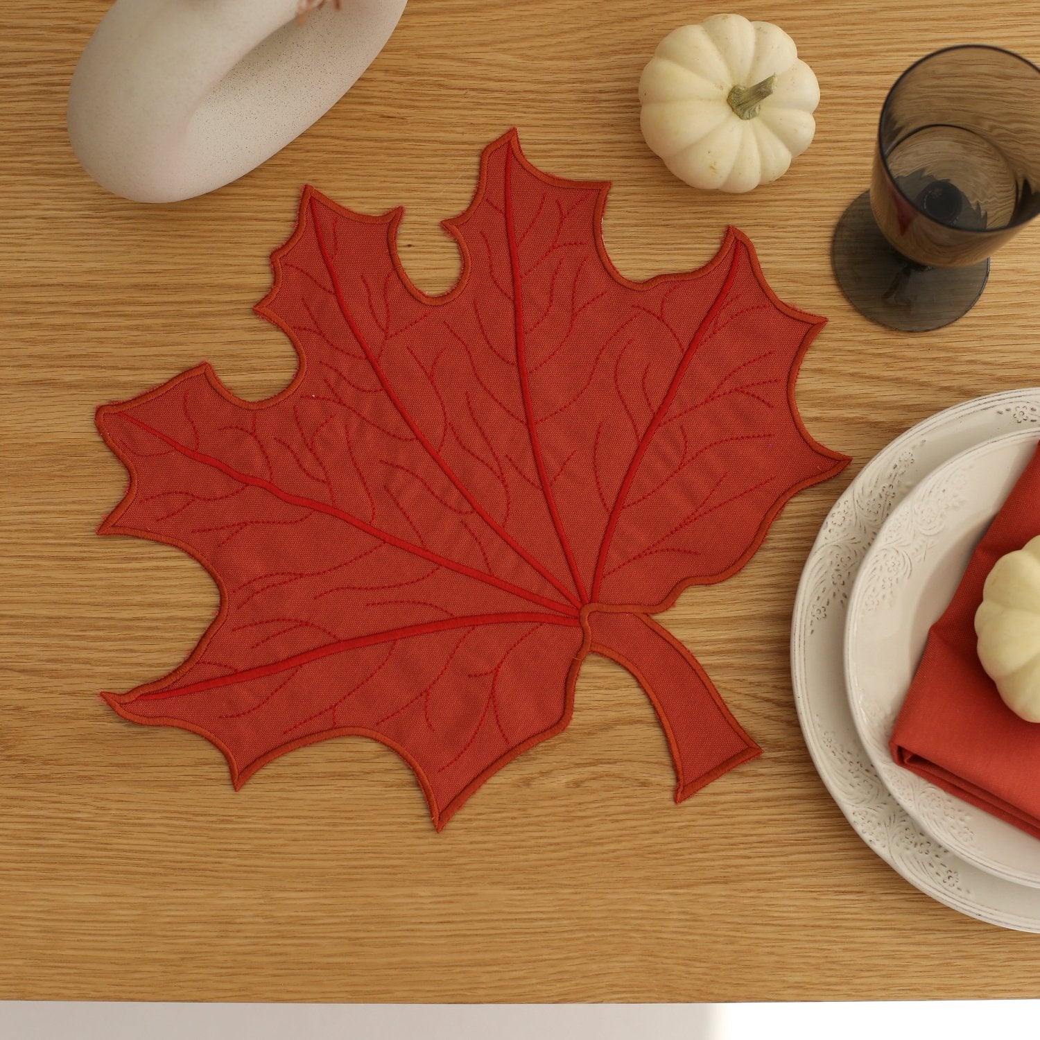 Maple Leaf Cotton Placemats (Set of 2)