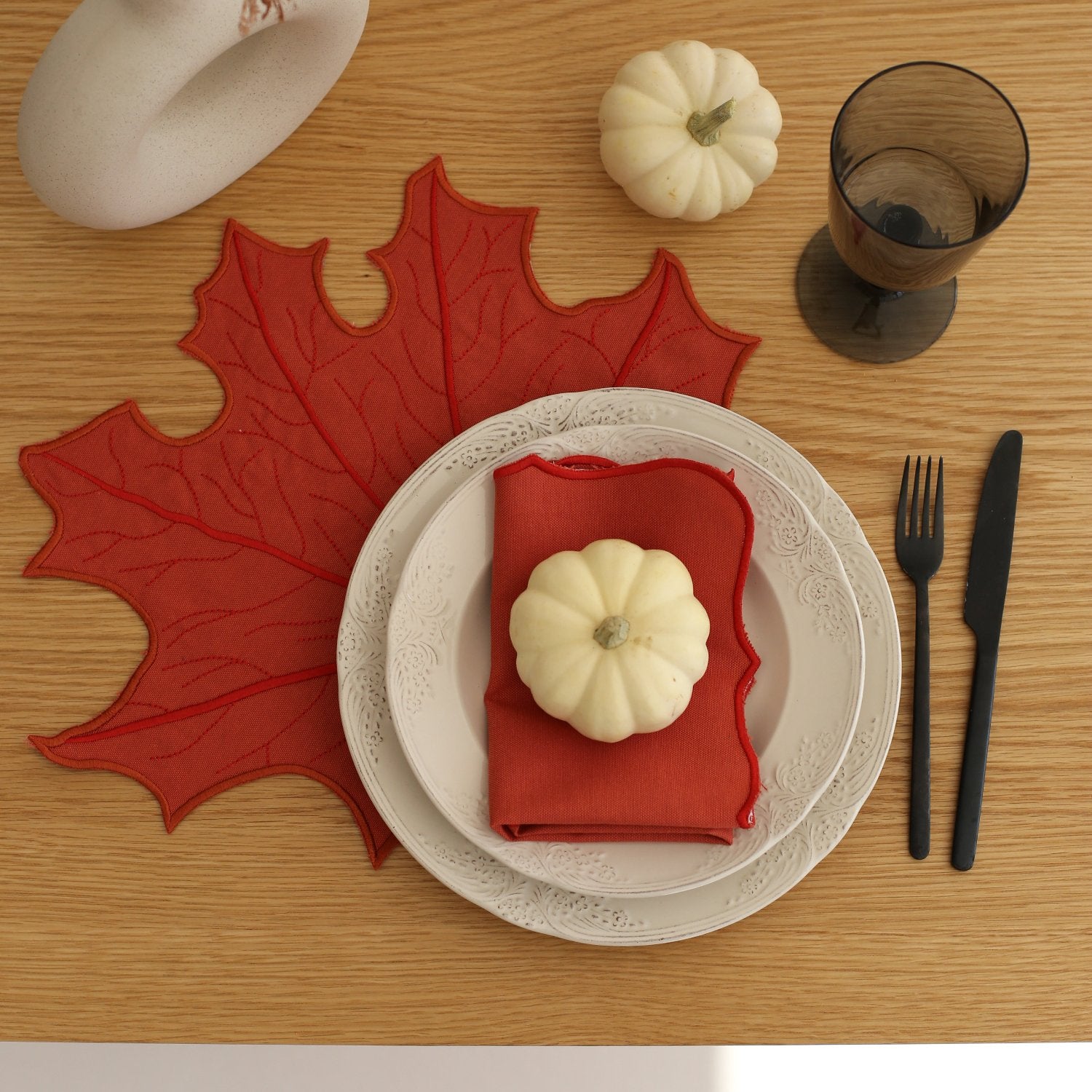 Maple Leaf Cotton Placemats (Set of 2)