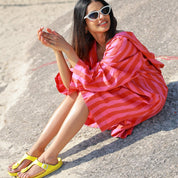 Ray Hoody in Fuchsia Red Cabana Stripe