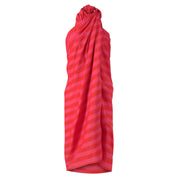 Anni Sarong with Tassels in Red and Magenta Cabana Stripe