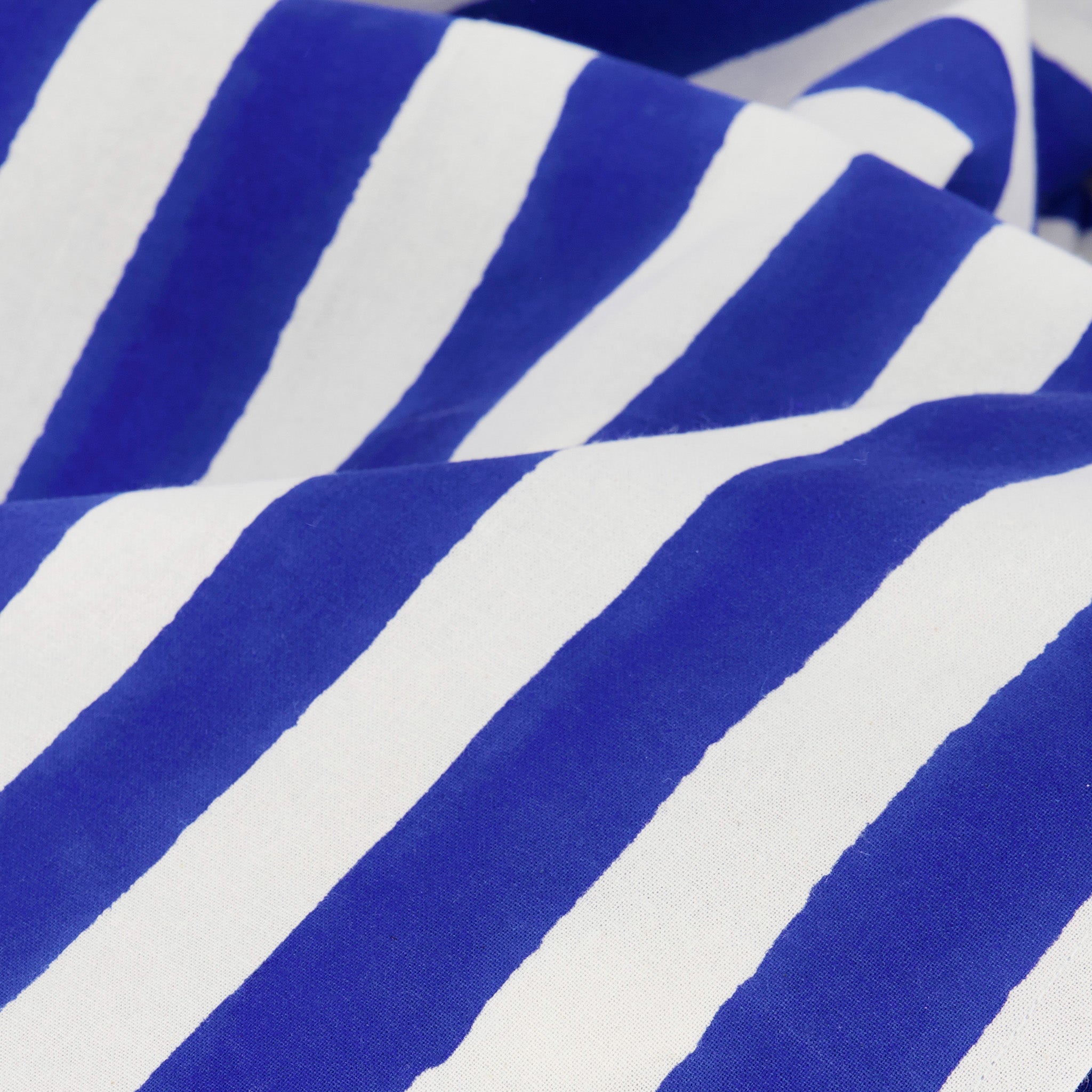 Rectangle Table Cloth in Blue White Cabana Stripe