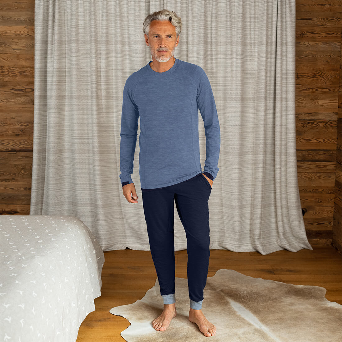 Sleep long sleeve top men—NATTWARM™ SLEEP TECH