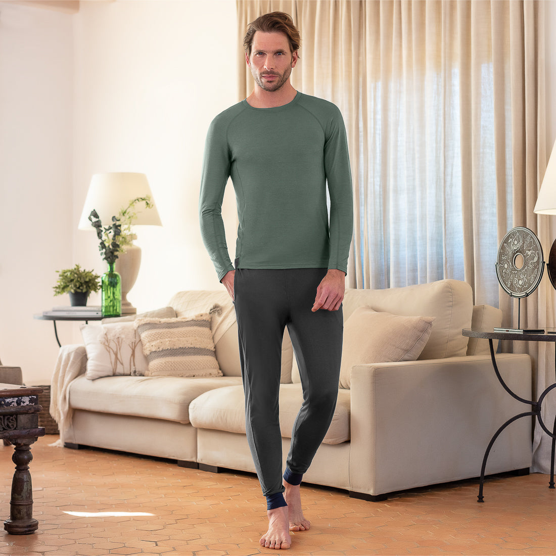 SLEEP LONG SLEEVE MEN  —NATTWELL™ SLEEP TECH