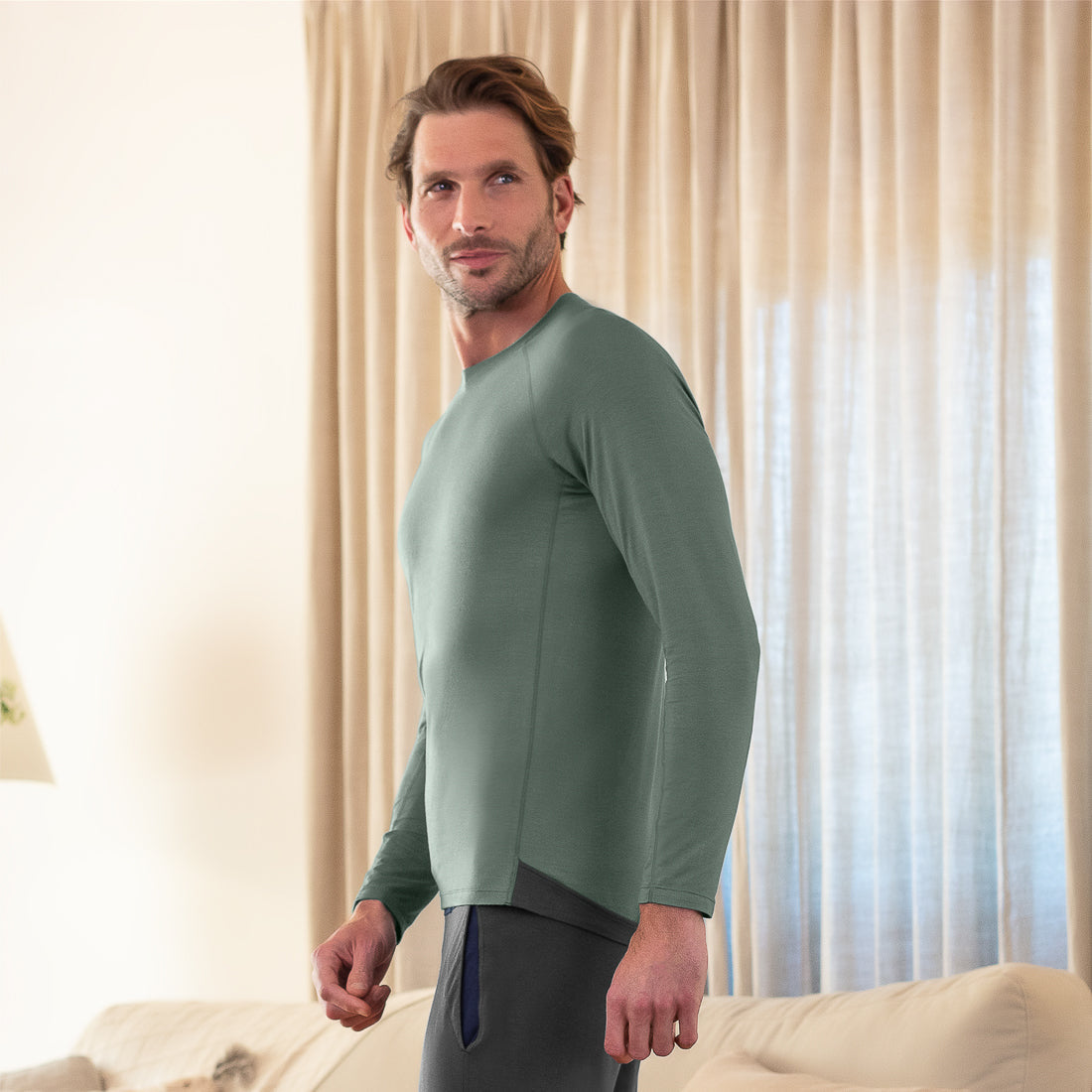 SLEEP LONG SLEEVE MEN  —NATTWELL™ SLEEP TECH