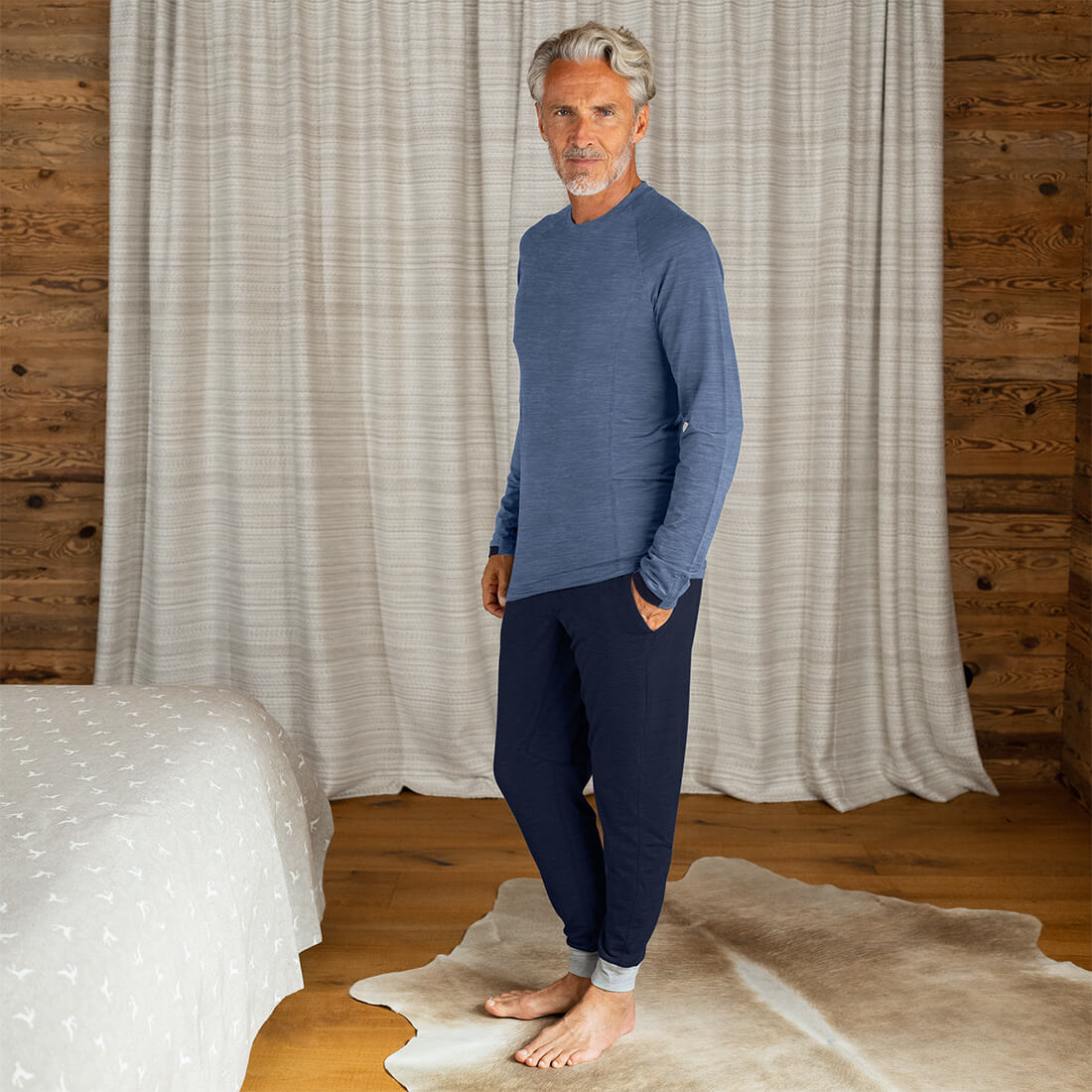 Sleep long sleeve top men—NATTWARM™ SLEEP TECH