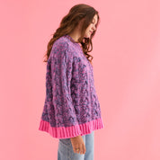 Jennie Cable High Neck Balloon Sleeve Jumper - Denim