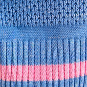 Judith Pointelle Stitch v Neck Jumper - Blue