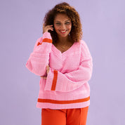 Judith Pointelle Stitch v Neck Jumper - Pink