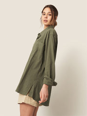 Khaki Reine Boxy Fit Shirt