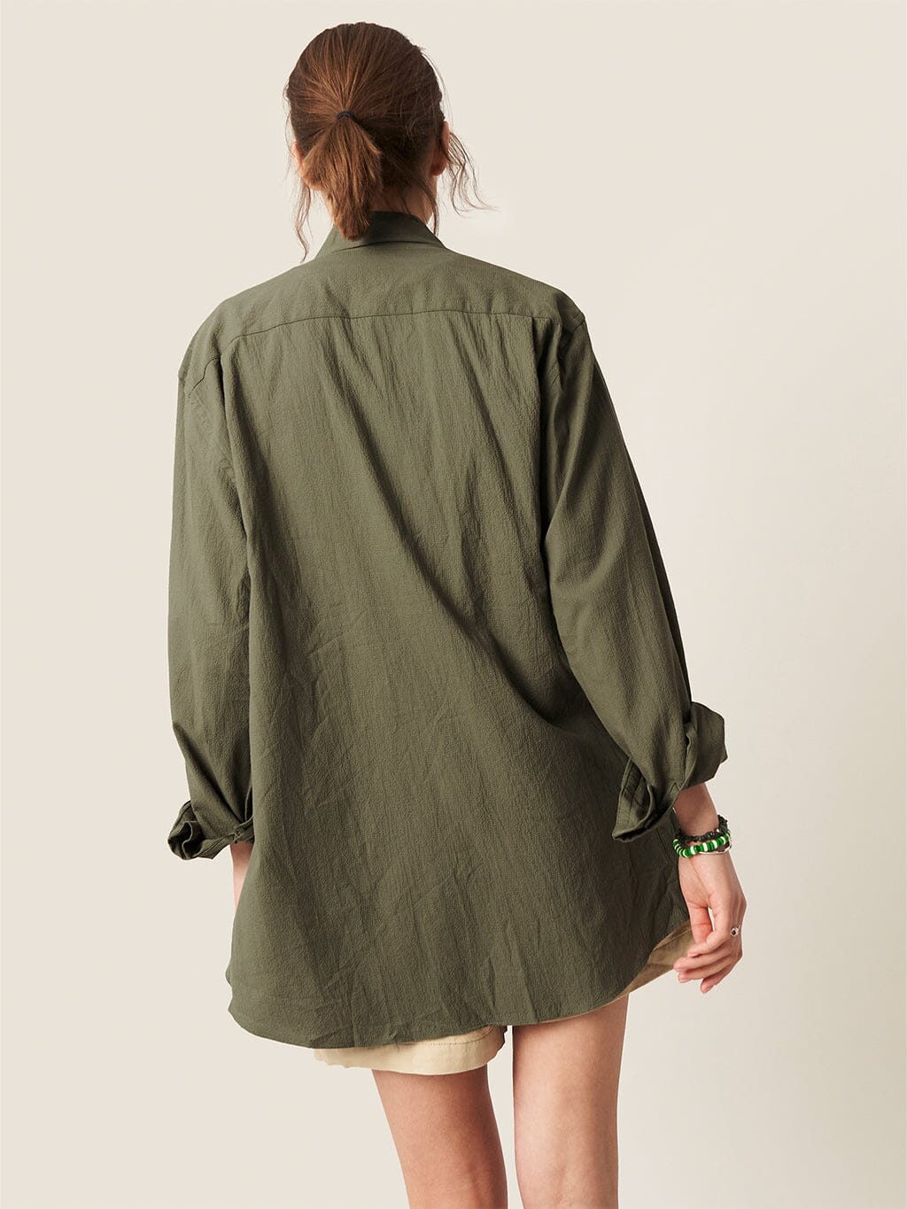 Khaki Reine Boxy Fit Shirt