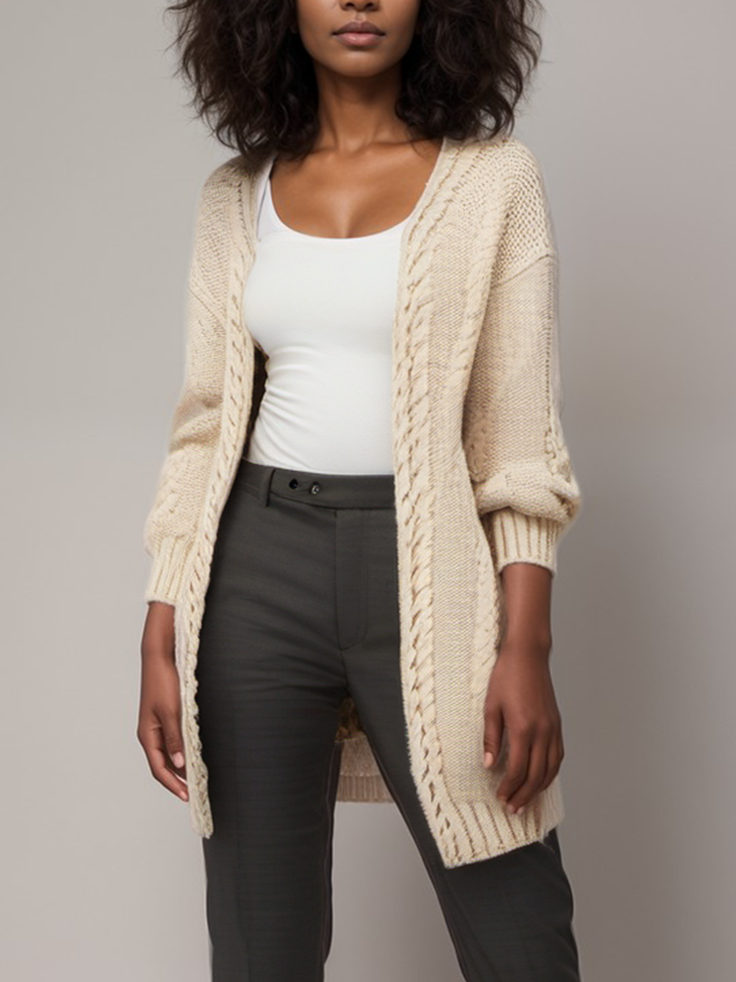 Recycled Chunky Knit Cardigan