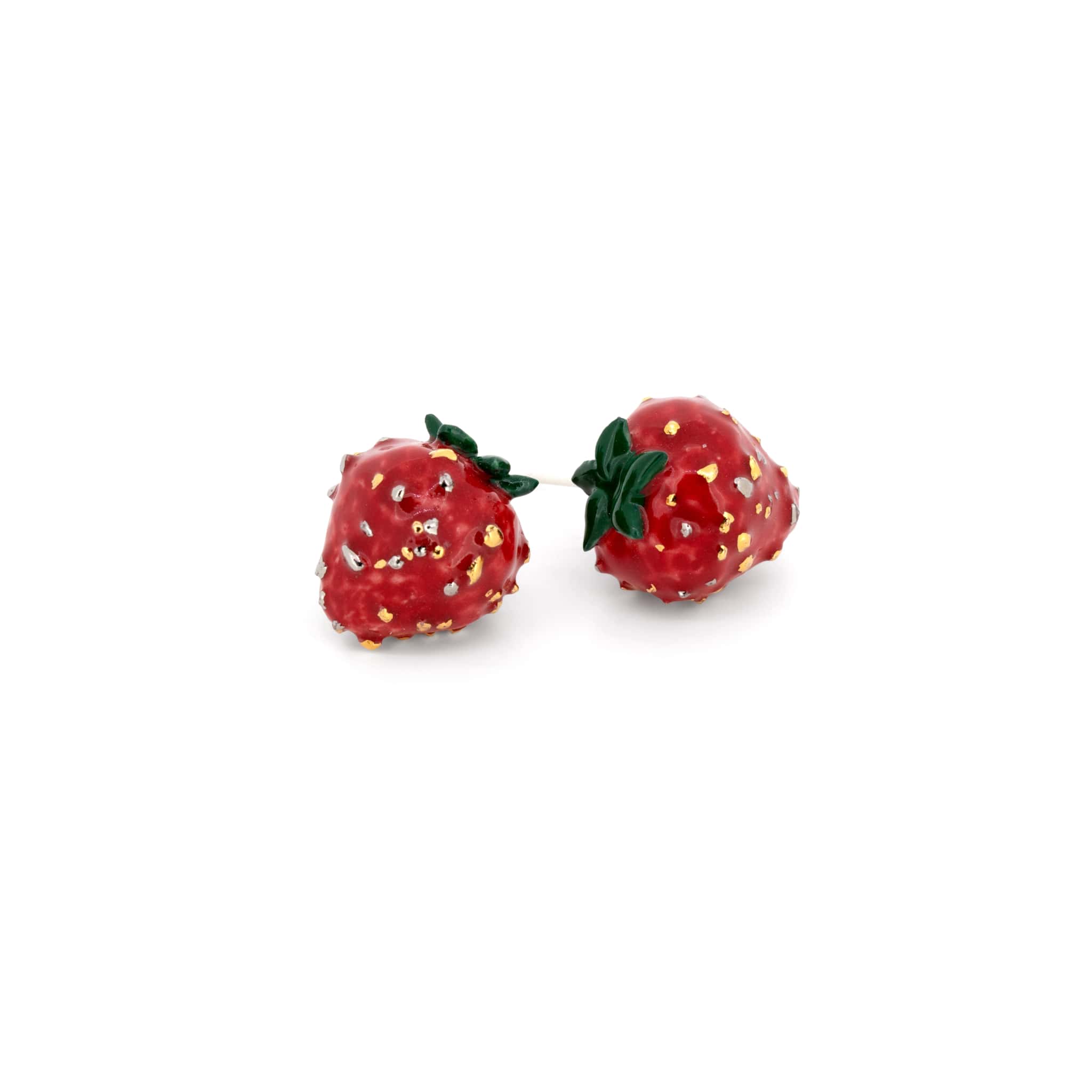Big Strawberry Stud Earrings With Sprinkles