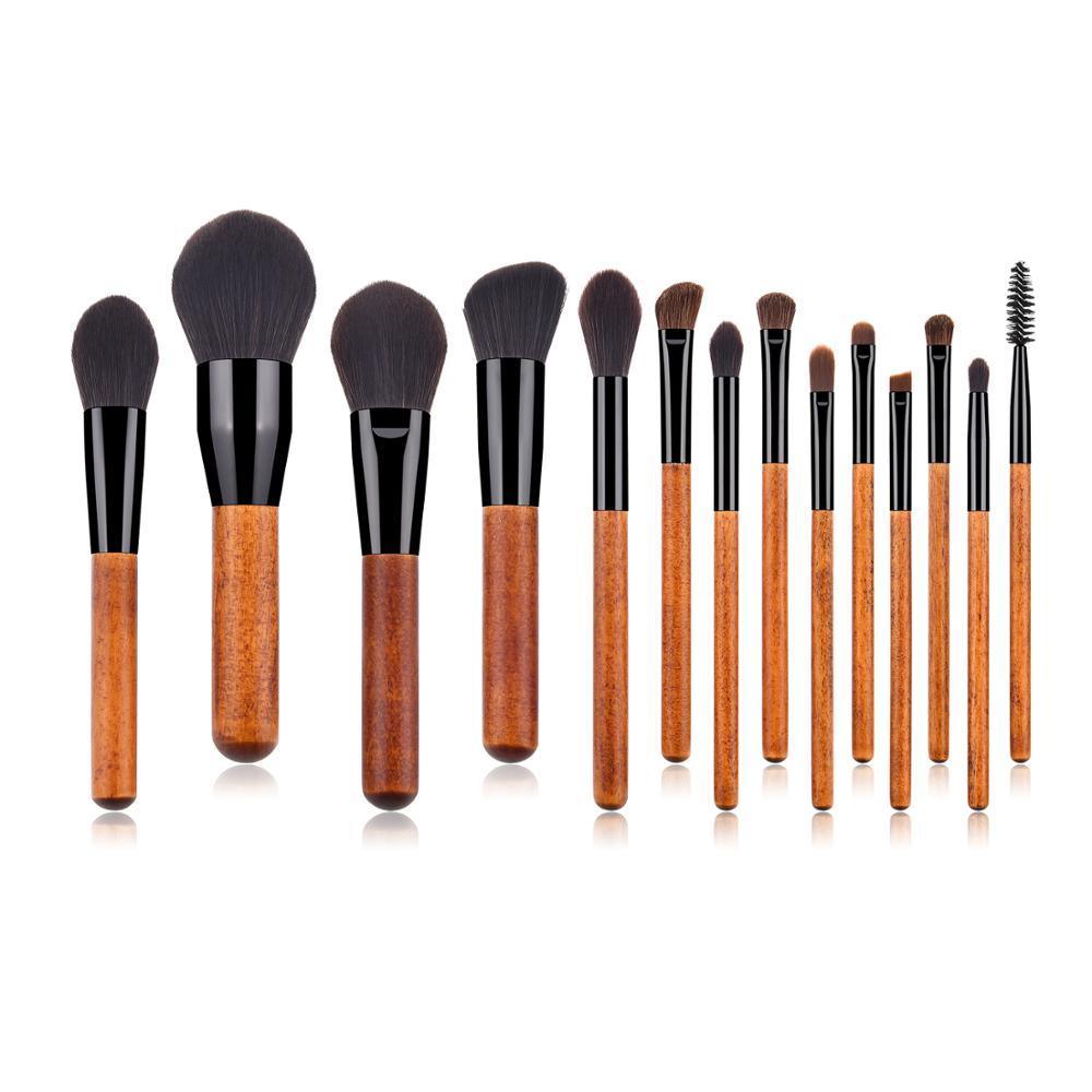 Vegan Makeup Brush Set- Elegance. Sustainable Wood & Black