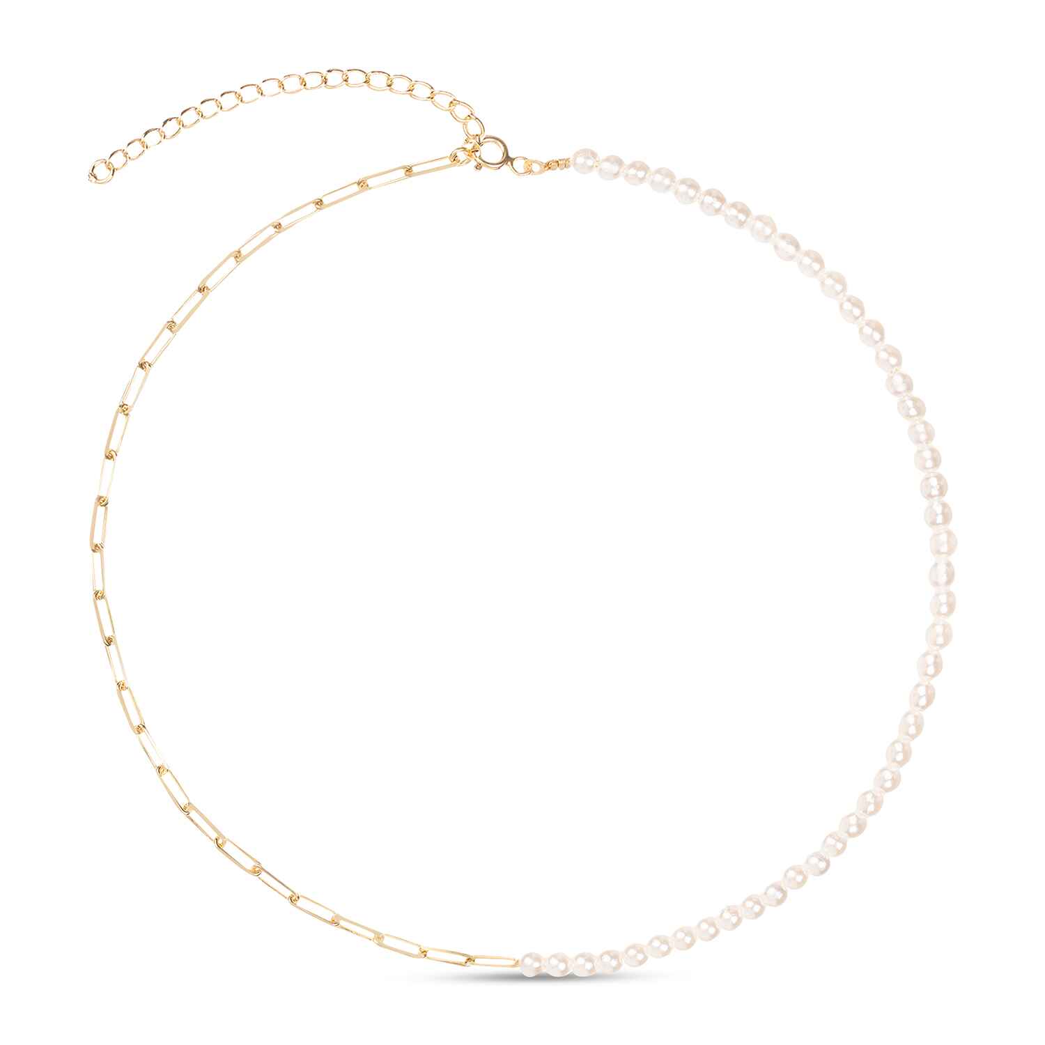 Laura Mixed Gold Chain and Pearl Necklace