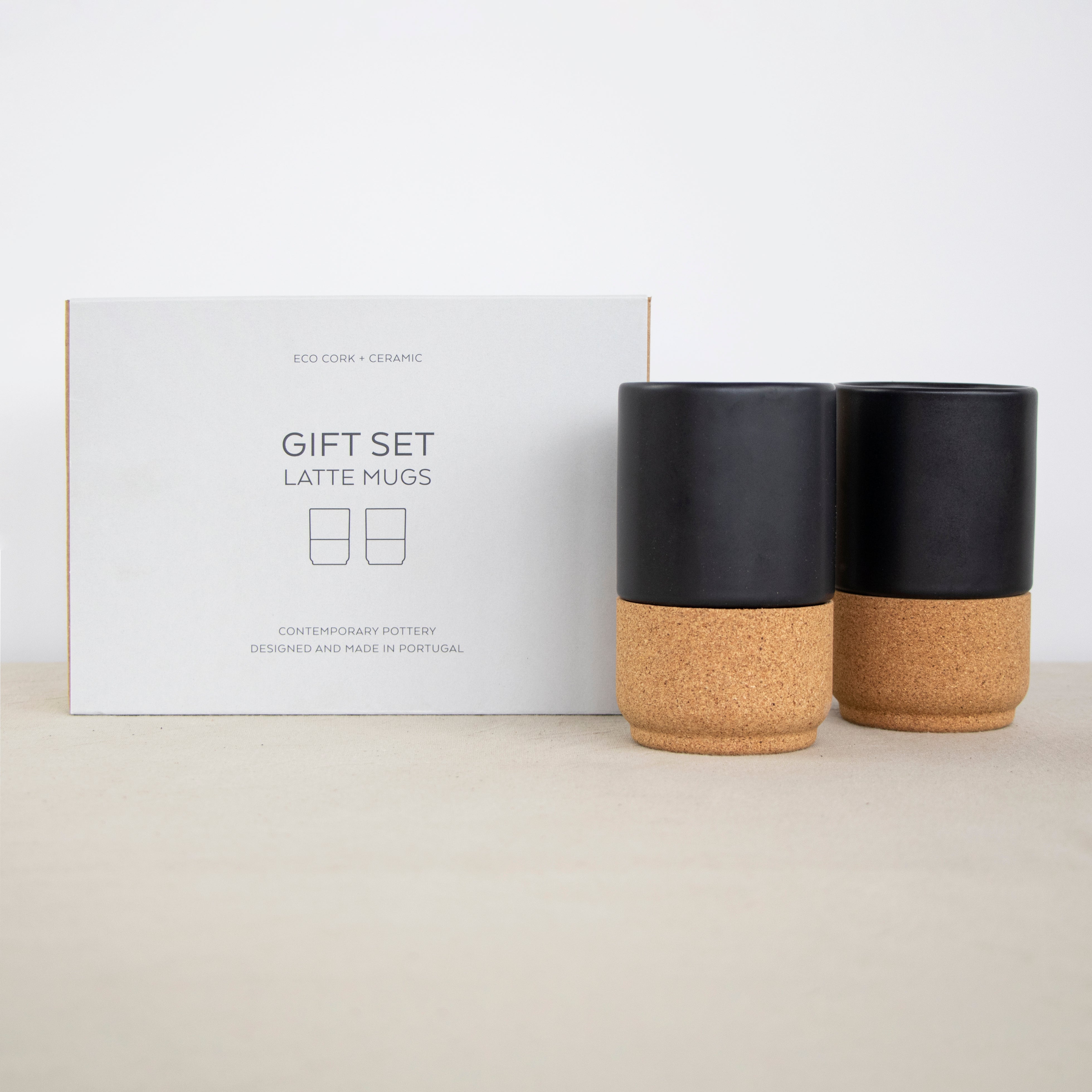 Eco Coffee Mug Gift Set | Large Matt Black