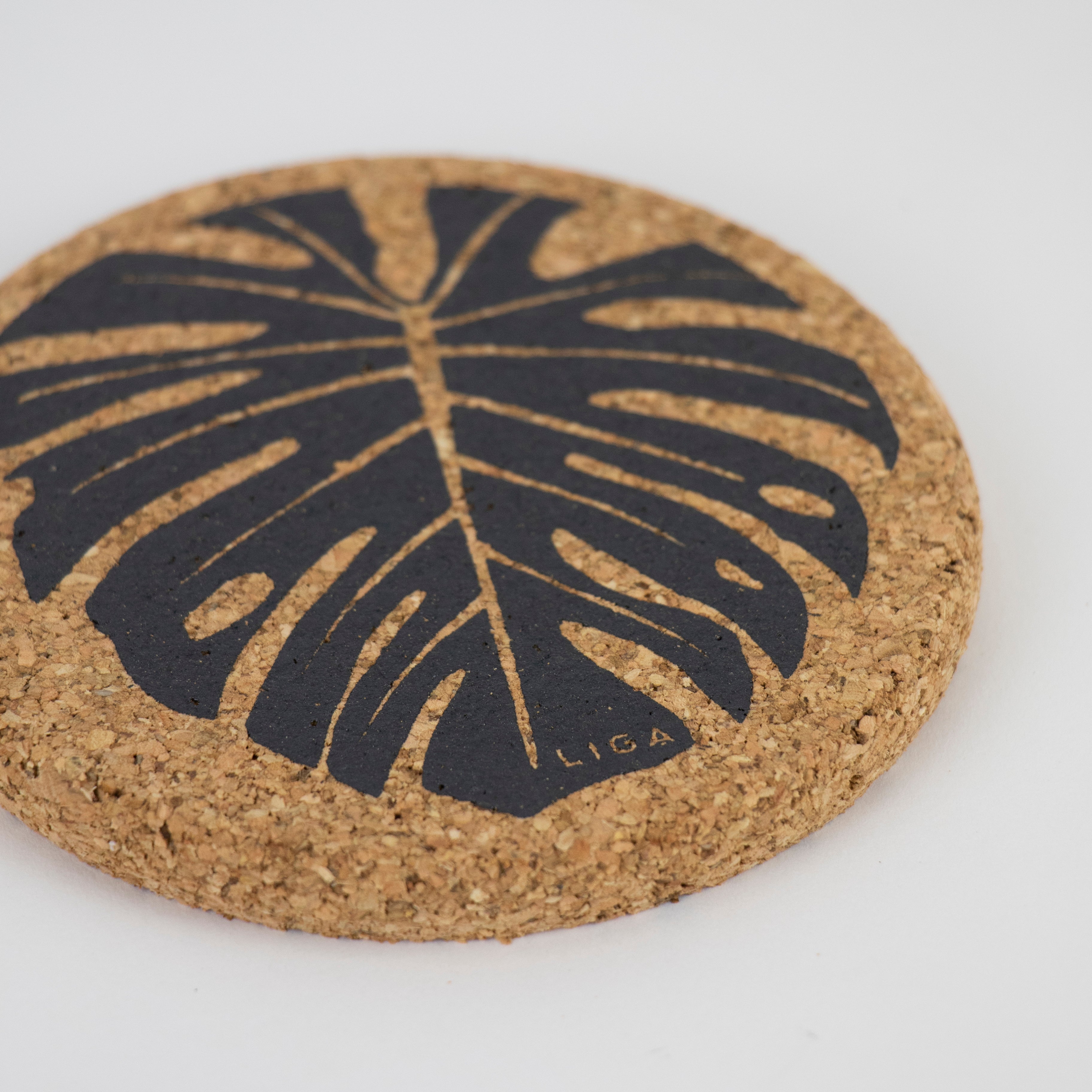 Cork Coasters | Monstera