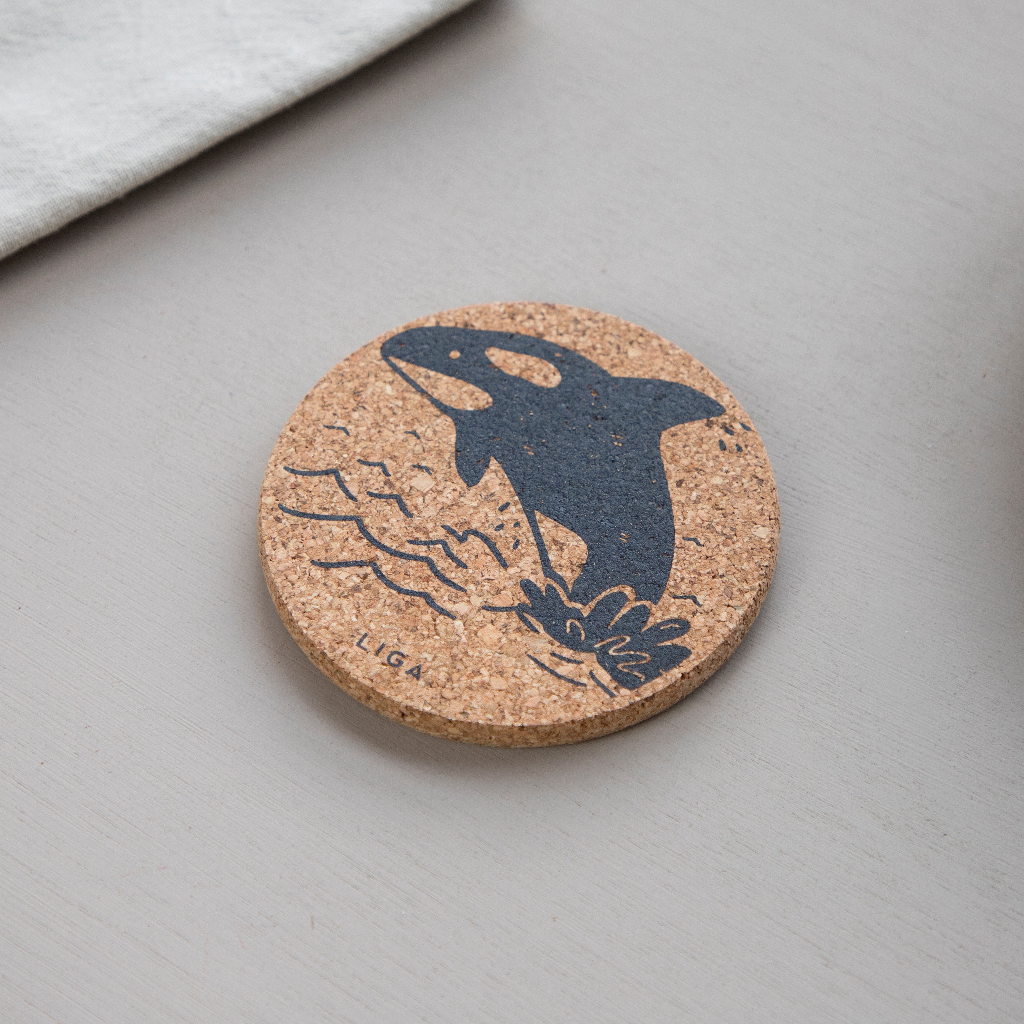 Cork Coaster Orca