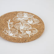 Cork Coaster Orchid White