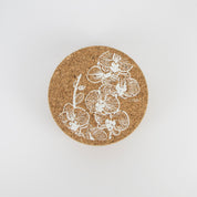 Cork Coaster Orchid White