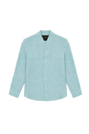 Light Blue - Coral Linen Shirt