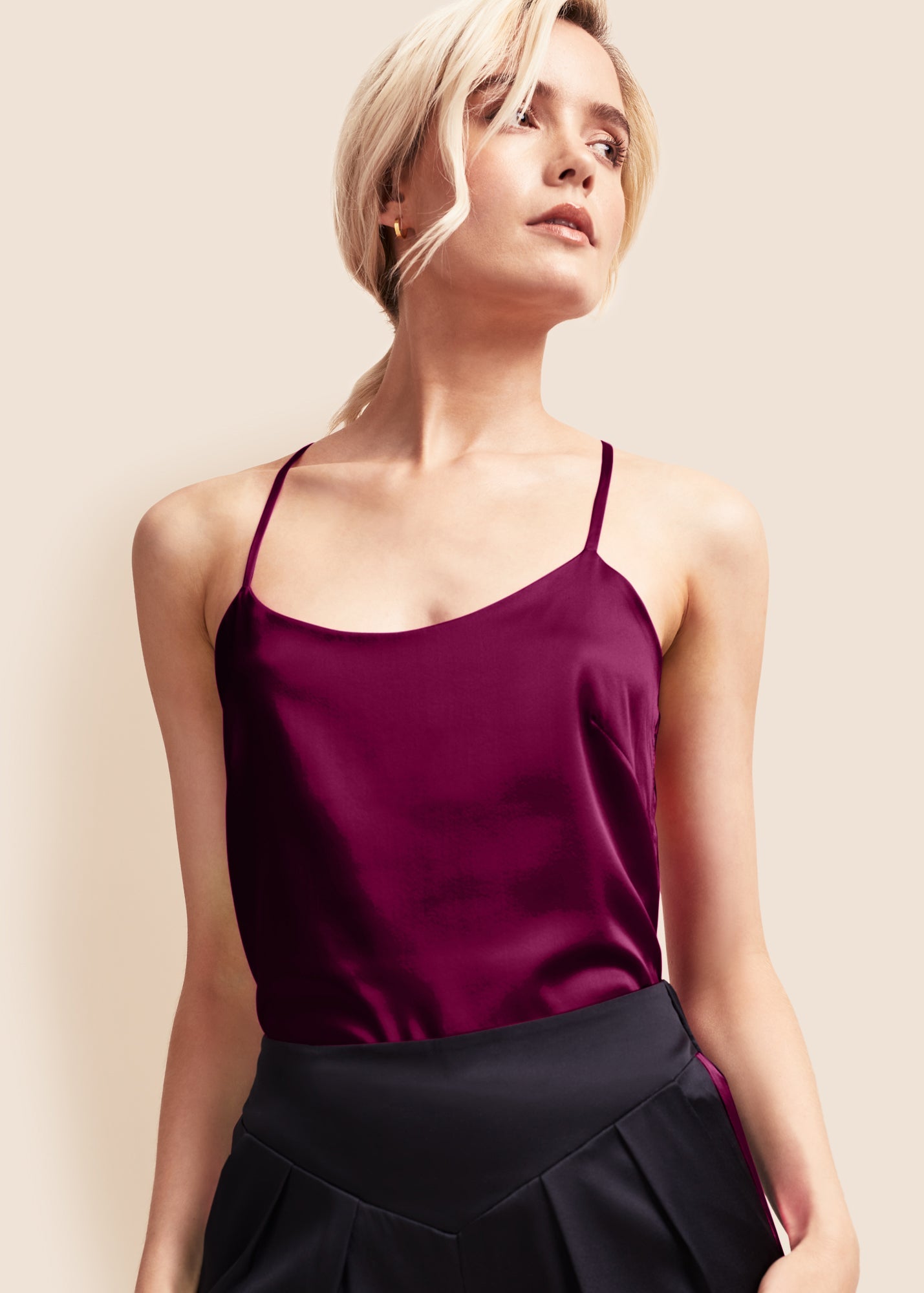 Lola Burgundy Silk Camisole