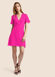 Lolita Amaranth Silk Wrap Mini Dress