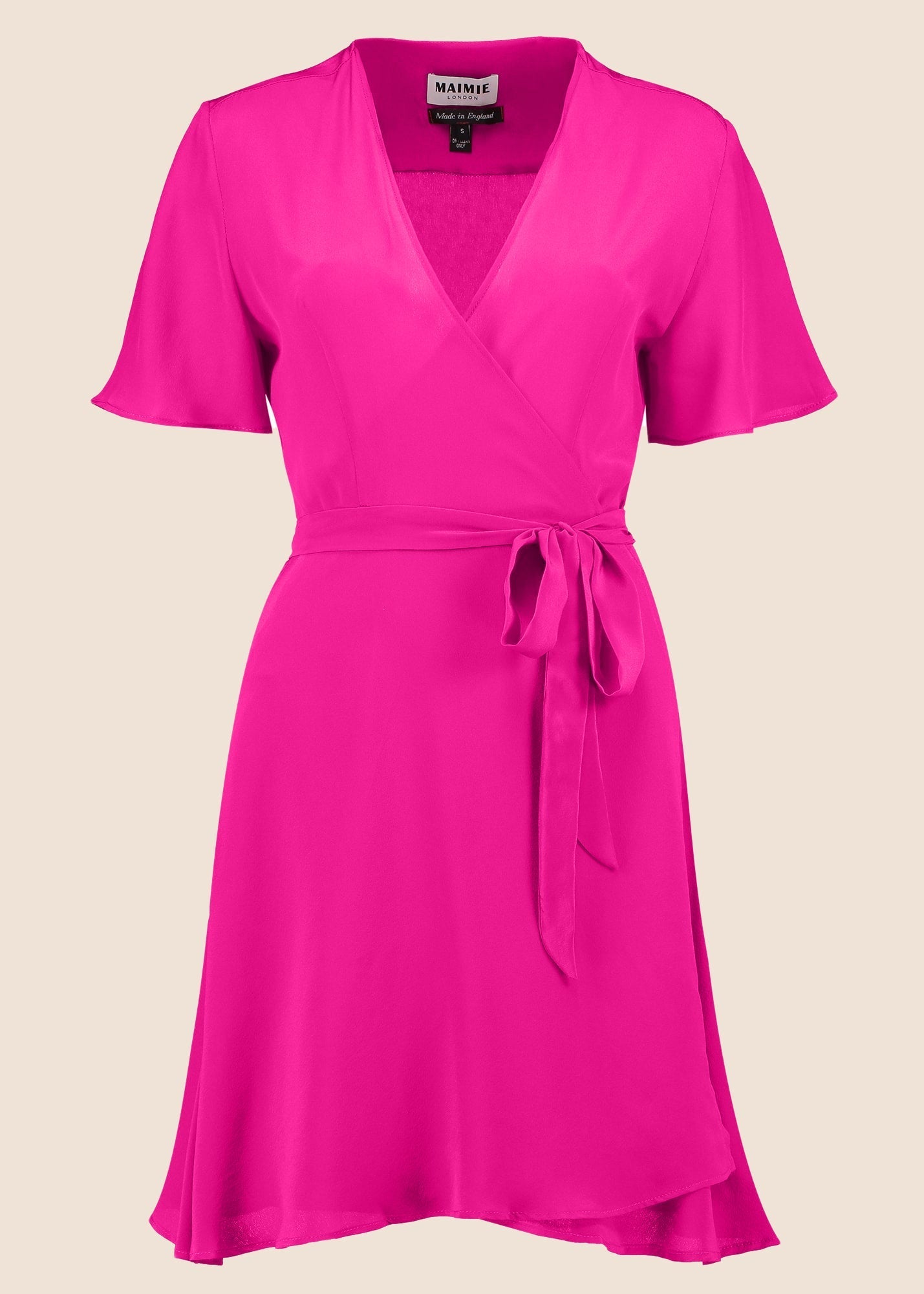 Lolita Amaranth Silk Wrap Mini Dress