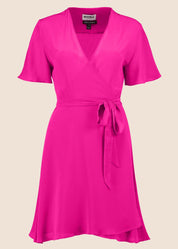 Lolita Amaranth Silk Wrap Mini Dress