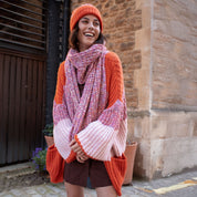 Lolly Twist Bobble Beanie Hat - Orange