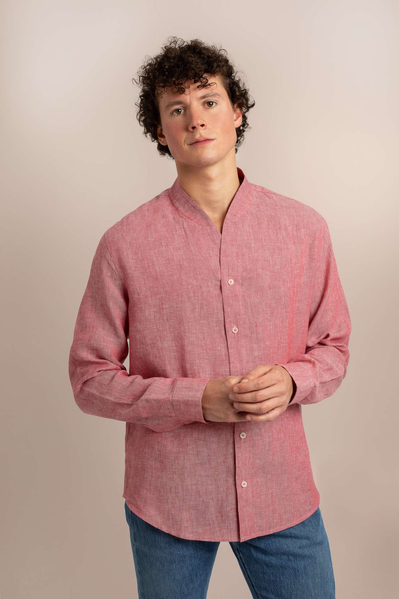 Pink - Coral Linen Shirt