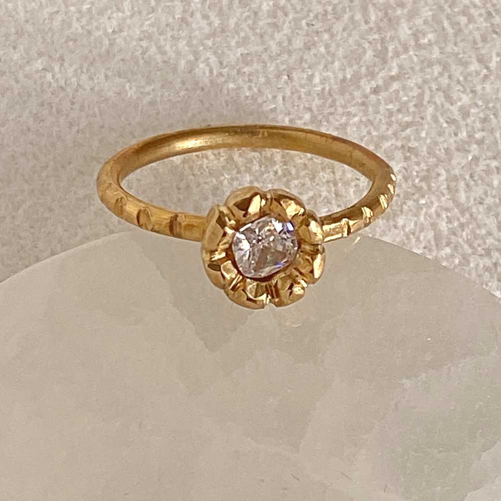 Midas Cushion Cut 1ct Diamond Flower Petal Ring