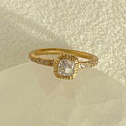 Midas Cushion Cut Diamond Solitaire Pave Ring