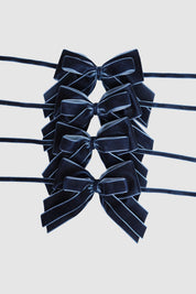 FRENCH NAVY BLUE DOUBLE VELVET BOWS (FOUR)