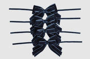 FRENCH NAVY BLUE DOUBLE VELVET BOWS (FOUR)