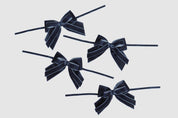 FRENCH NAVY BLUE DOUBLE VELVET BOWS (FOUR)