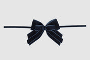 FRENCH NAVY BLUE DOUBLE VELVET BOWS (FOUR)