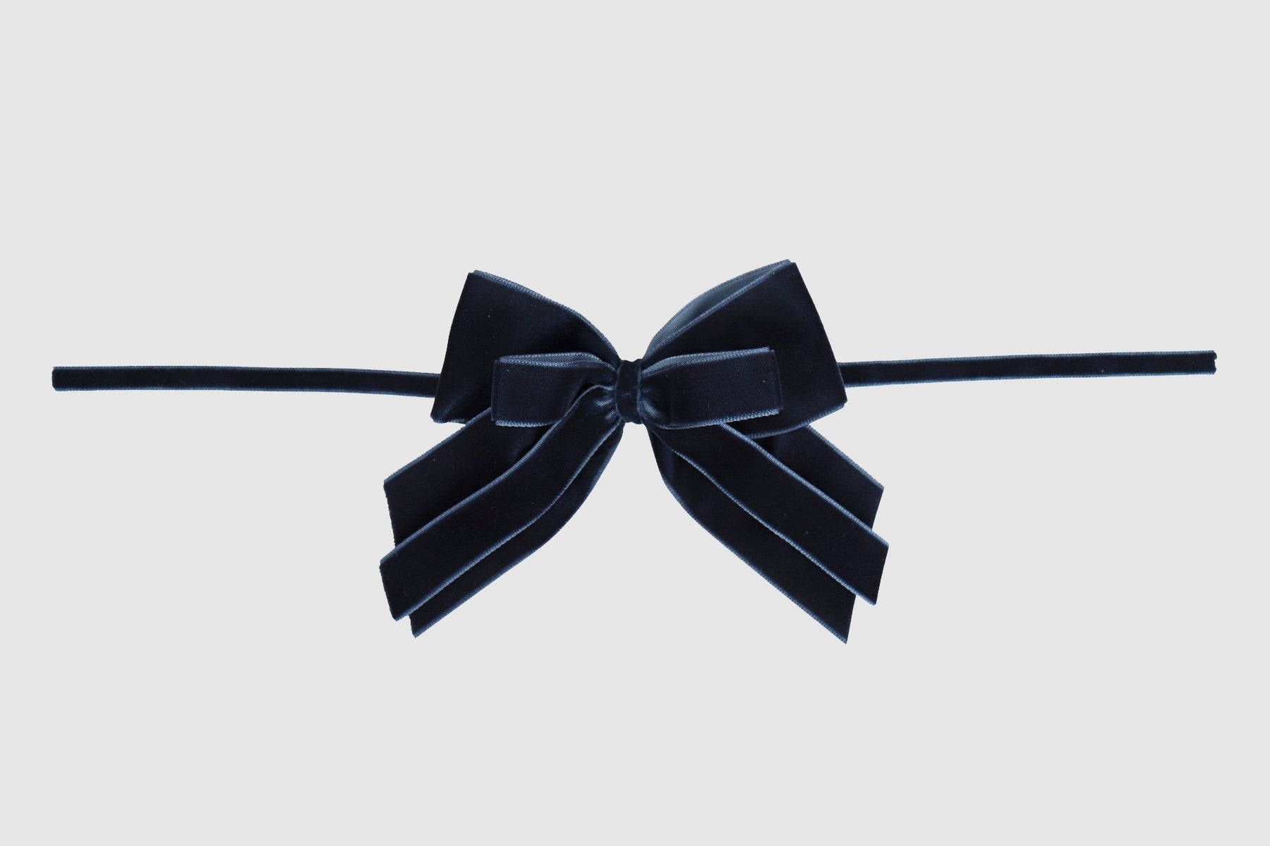 FRENCH NAVY BLUE DOUBLE VELVET BOWS (FOUR)