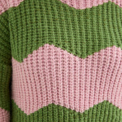 Nelly Chevron Roll Neck Knitted Jumper Dress - Pink