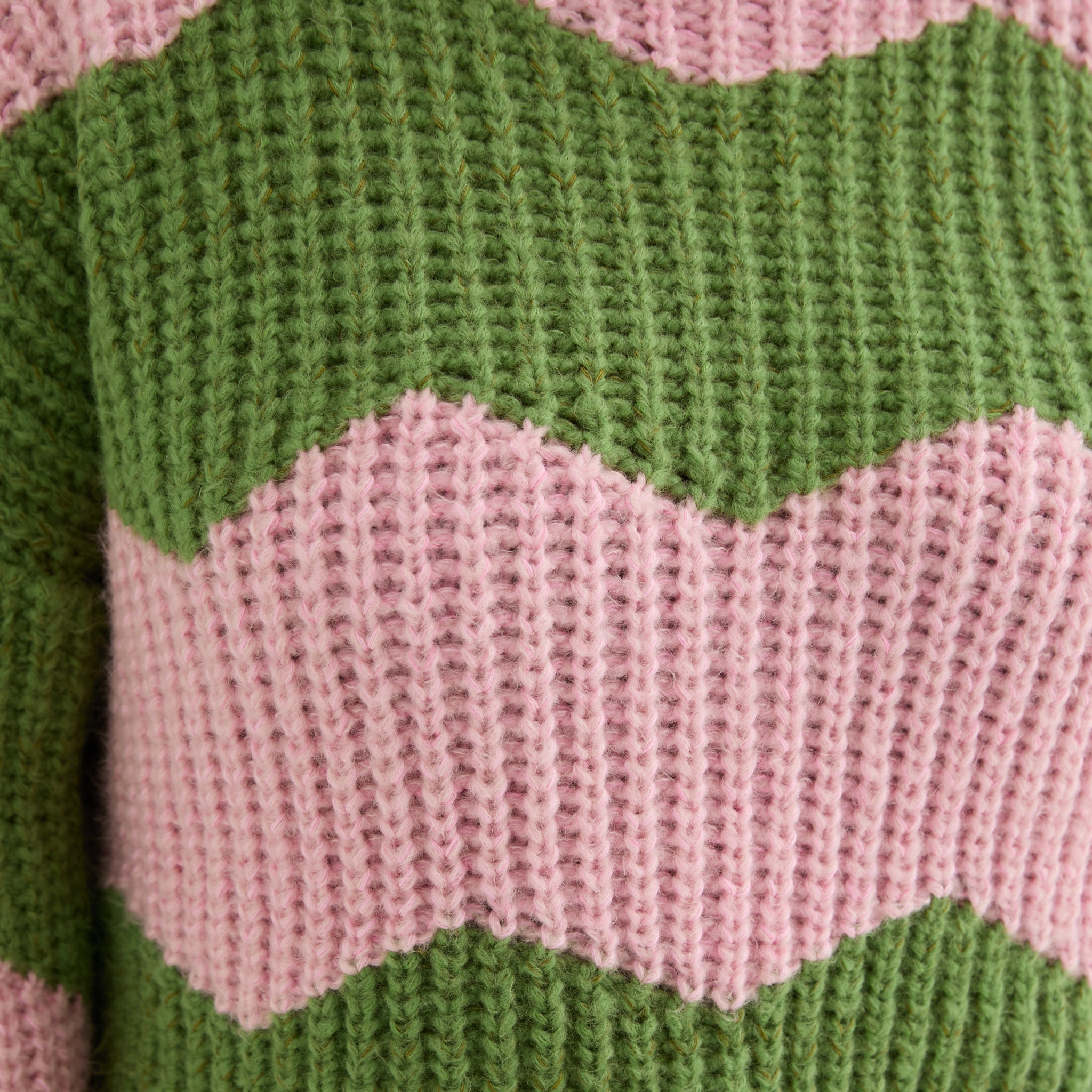 Nelly Chevron Roll Neck Knitted Jumper Dress - Pink