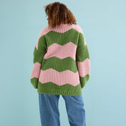 Nelly Chevron Roll Neck Knitted Jumper Dress - Pink