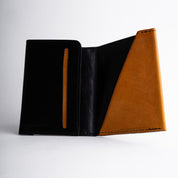 Oak Bark Leather Wallet - Black Tan