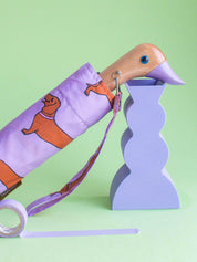 Dachshund Dog Lilac Eco-friendly Compact Duck Umbrella