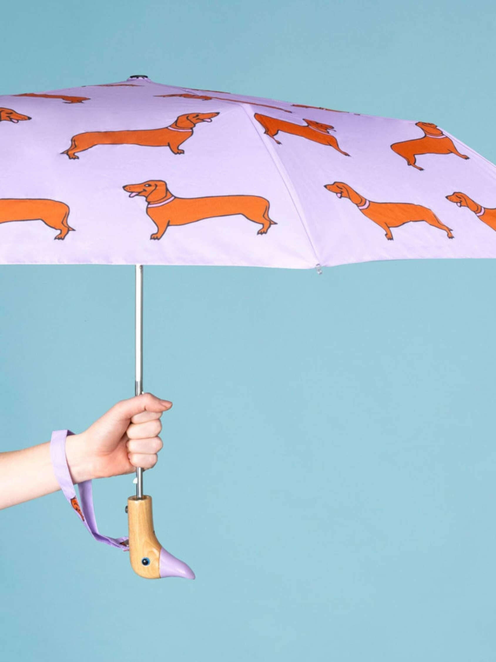 Dachshund Dog Lilac Eco-friendly Compact Duck Umbrella