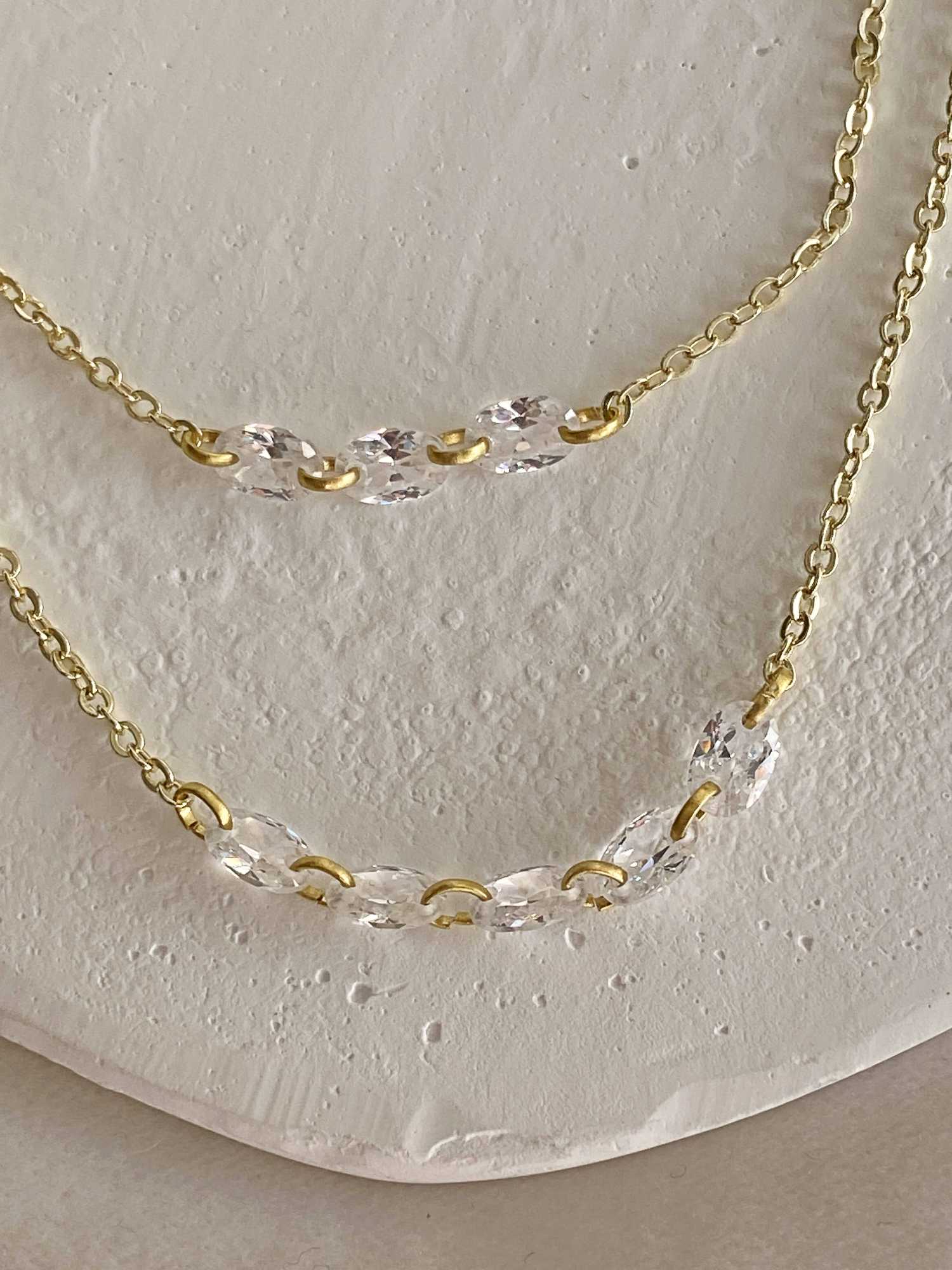 Rising Star Oval Diamond Tennis Necklace