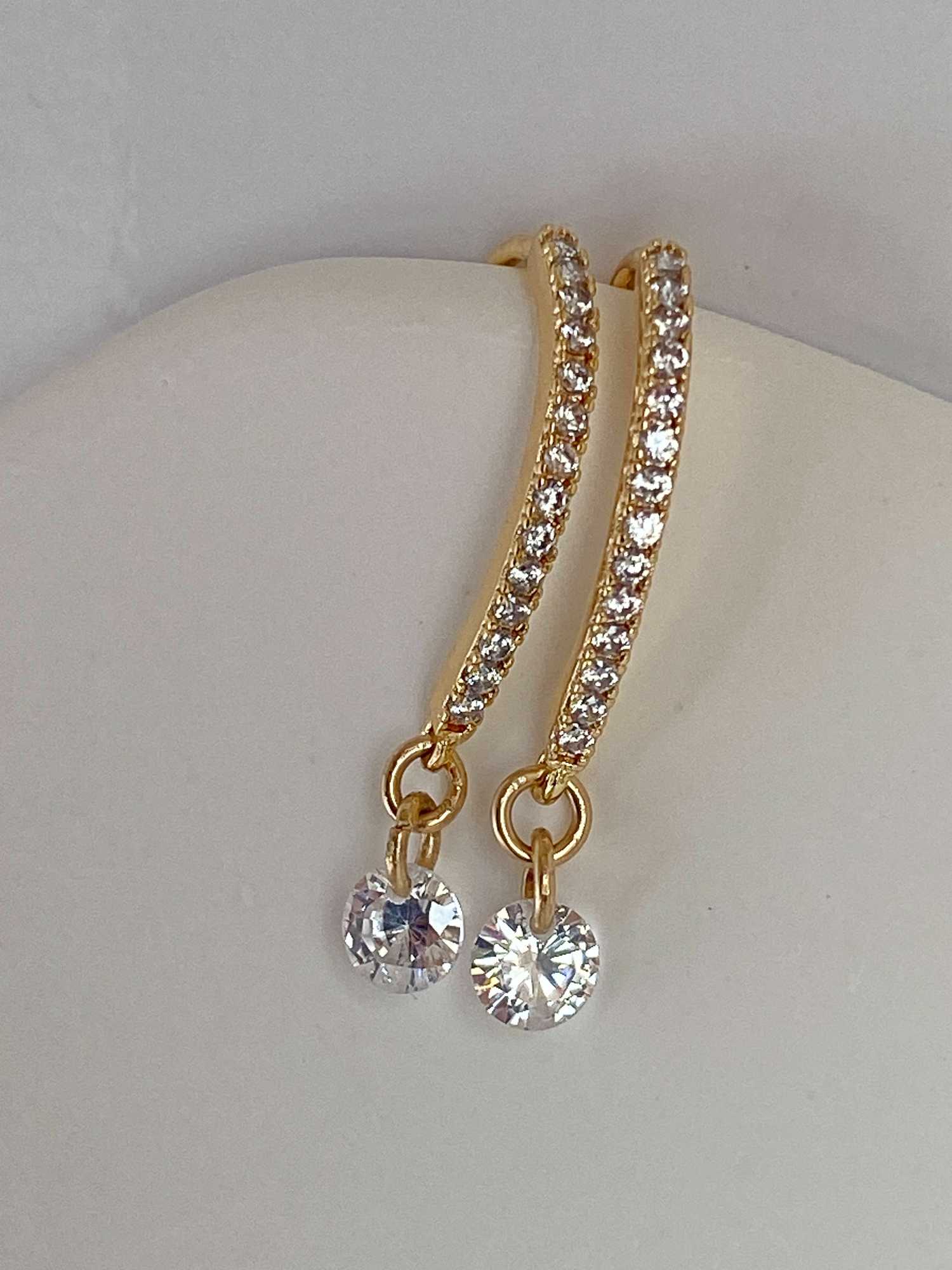 Rising Star Pave Diamond Hook Earrings with Large drop